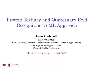 Protein Tertiary and Quaternary Fold Recognition: A ML Approach