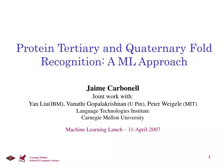 protein tertiary and quaternary fold recognition a ml approach