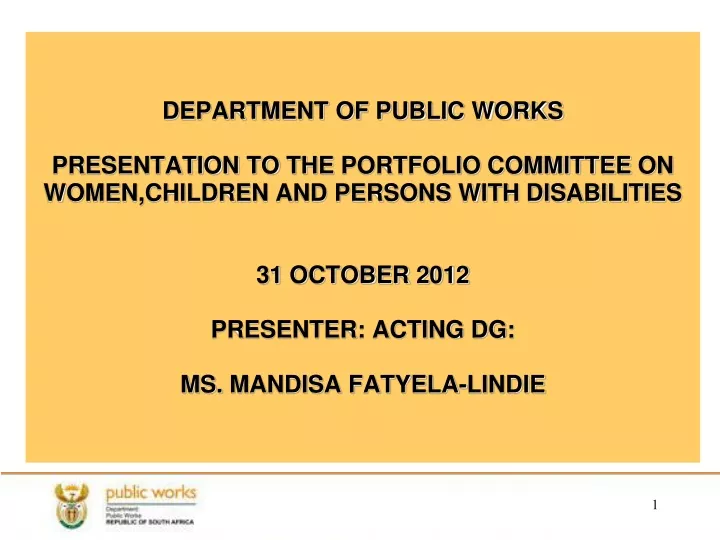 department of public works presentation