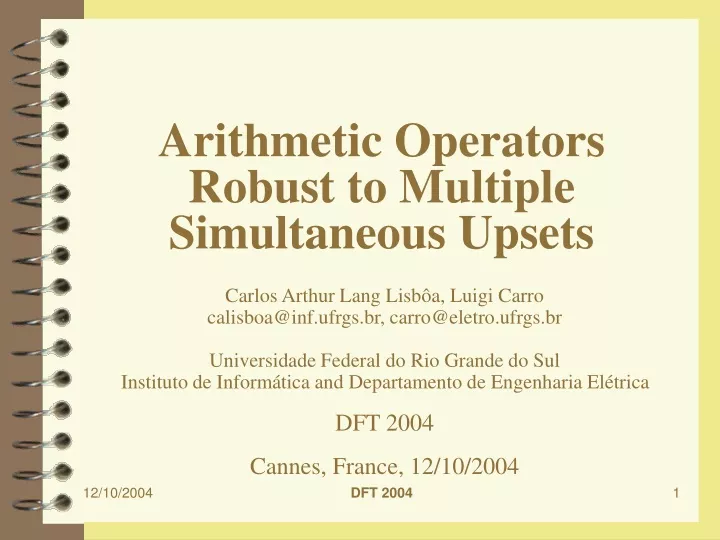 arithmetic operators robust to multiple simultaneous upsets