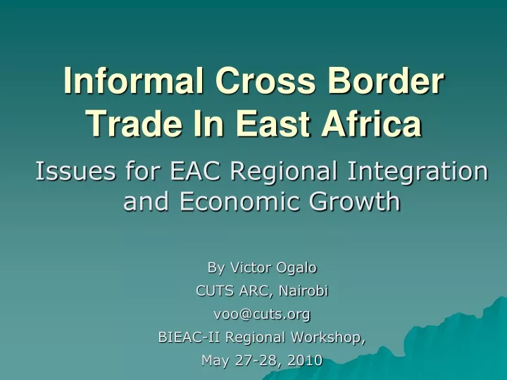 informal cross border trade in east africa