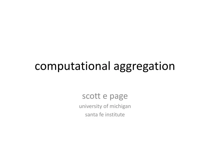 computational aggregation
