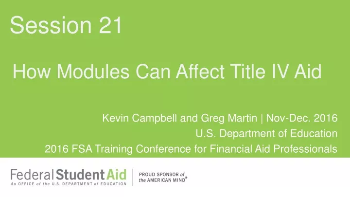 how modules can affect title iv aid