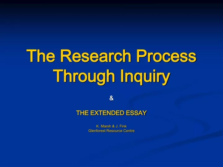 the research process through inquiry