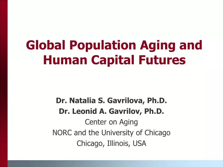 global population aging and human capital futures