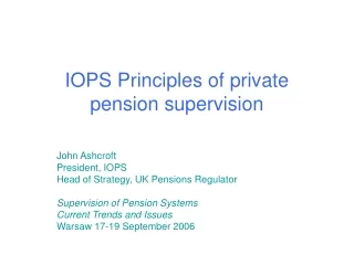 IOPS Principles of private pension supervision