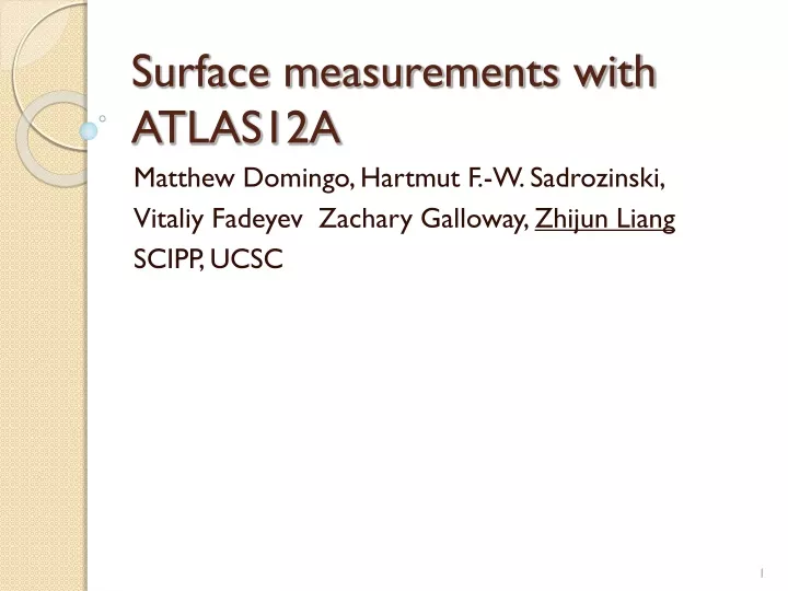 surface measurements with atlas12a