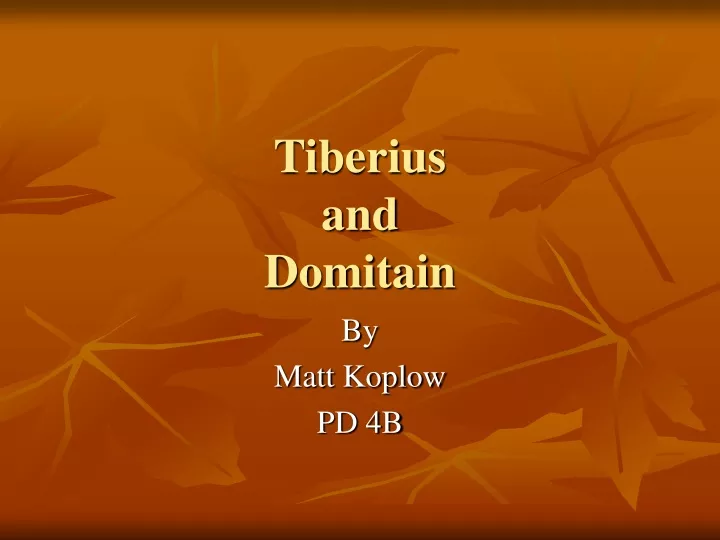 tiberius and domitain