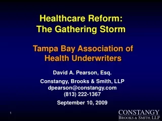 Healthcare Reform: The Gathering Storm