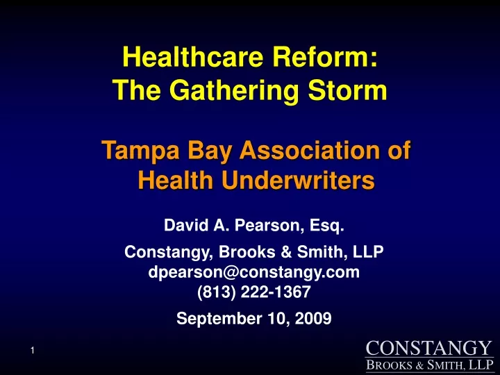 healthcare reform the gathering storm