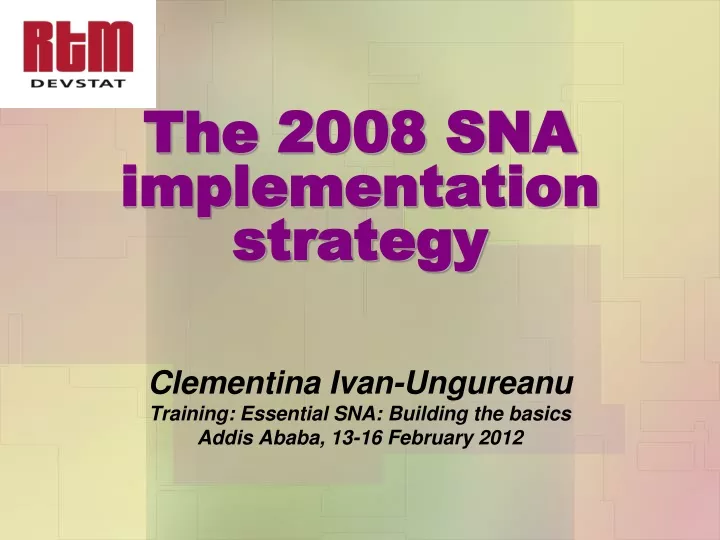 the 2008 sna implementation strategy