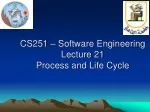 CS251 – Software Engineering Lecture 21 Process and Life Cycle - slide 1