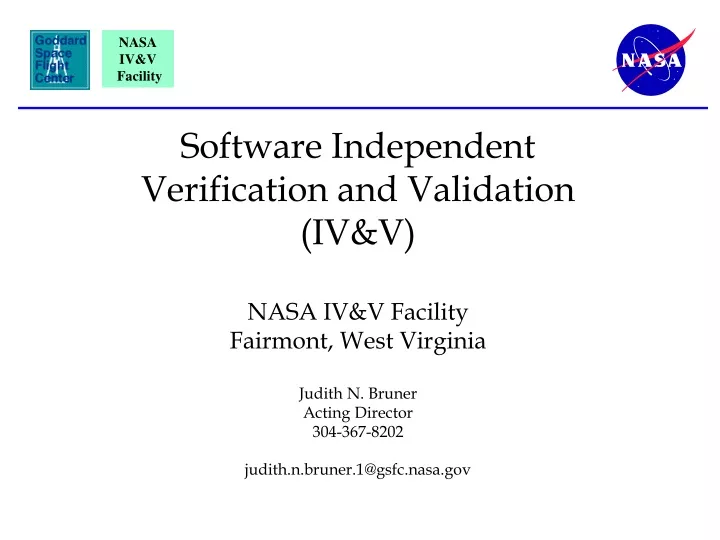 software independent verification and validation