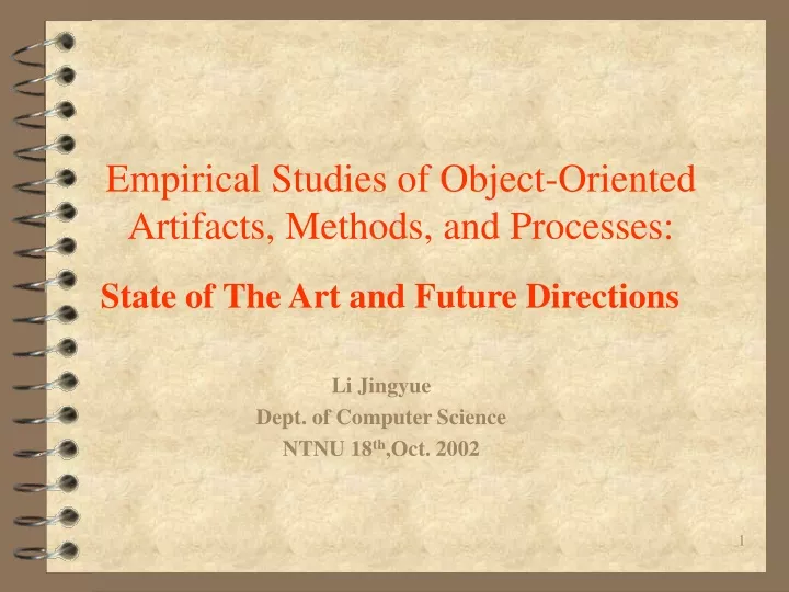 empirical studies of object oriented artifacts methods and processes
