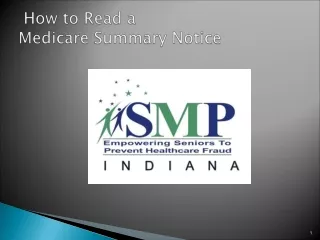 How to Read a  Medicare Summary Notice