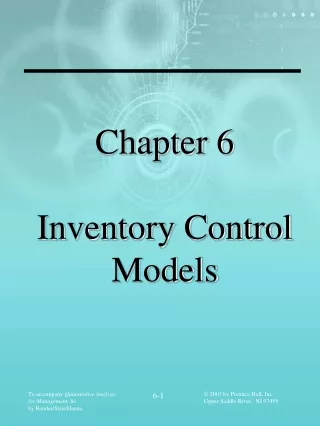 Chapter 6 Inventory Control  Models