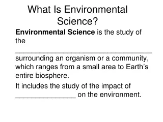 What Is Environmental Science?