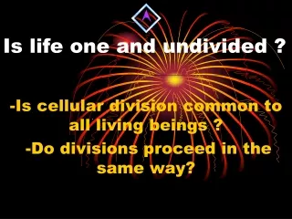 Is life one and undivided ?