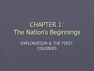 CHAPTER 1: The Nation’s Beginnings