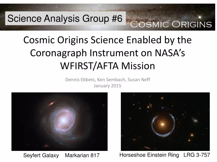 cosmic origins science enabled by the coronagraph instrument on nasa s wfirst afta mission