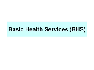 Basic Health Services (BHS)