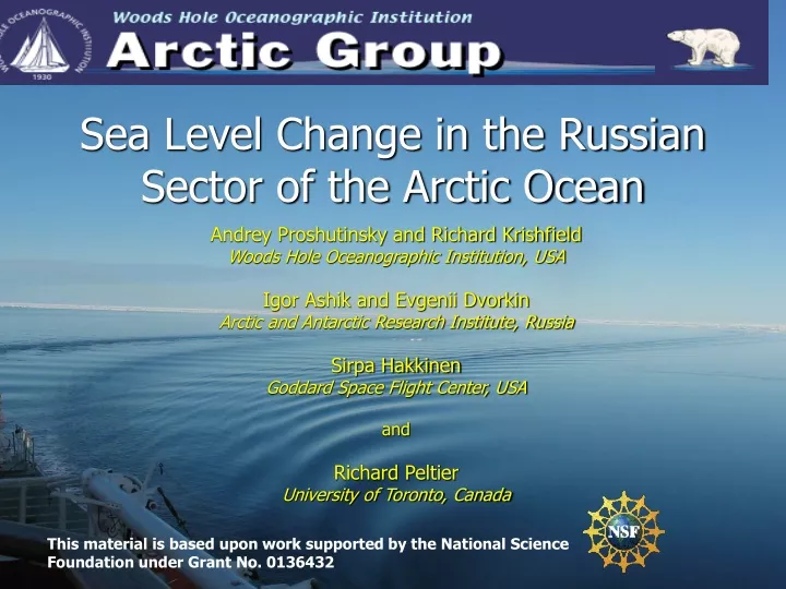 sea level change in the russian sector of the arctic ocean