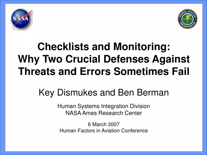 checklists and monitoring why two crucial