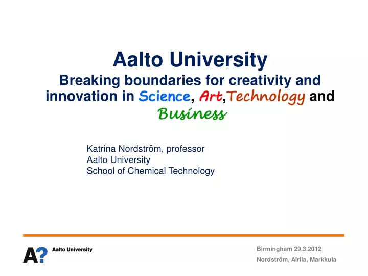 aalto university breaking boundaries