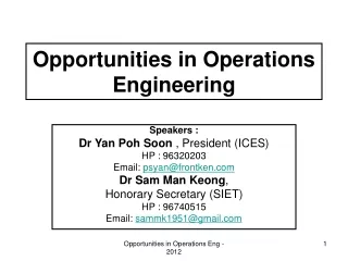 Opportunities in Operations Engineering