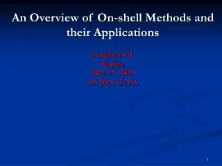 An Overview of On-shell Methods and their Applications