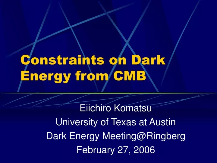 constraints on dark energy from cmb