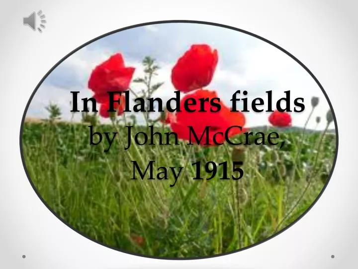 in flanders fields by john mccrae may 1915
