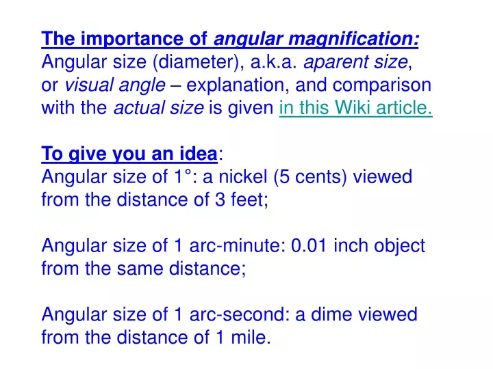 the importance of angular magnification angular