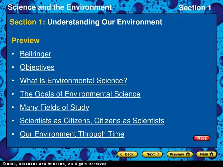 section 1 understanding our environment