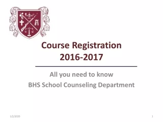 Course Registration  2016-2017