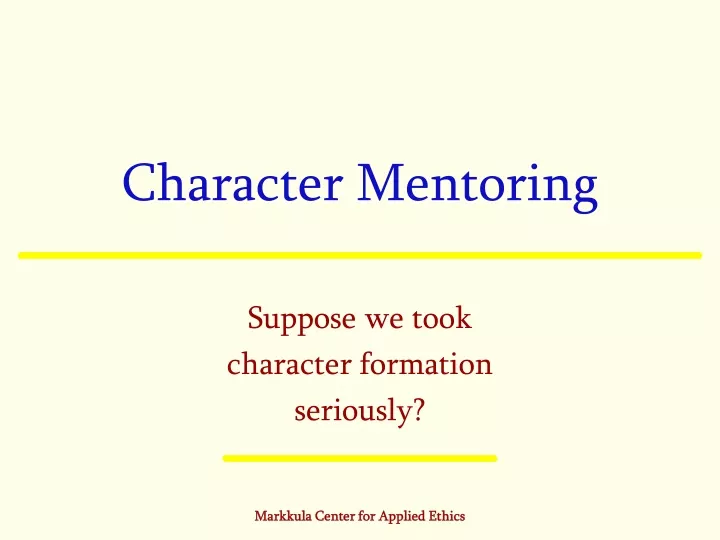 character mentoring