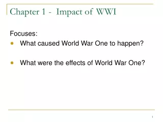 Chapter 1 -  Impact of WWI