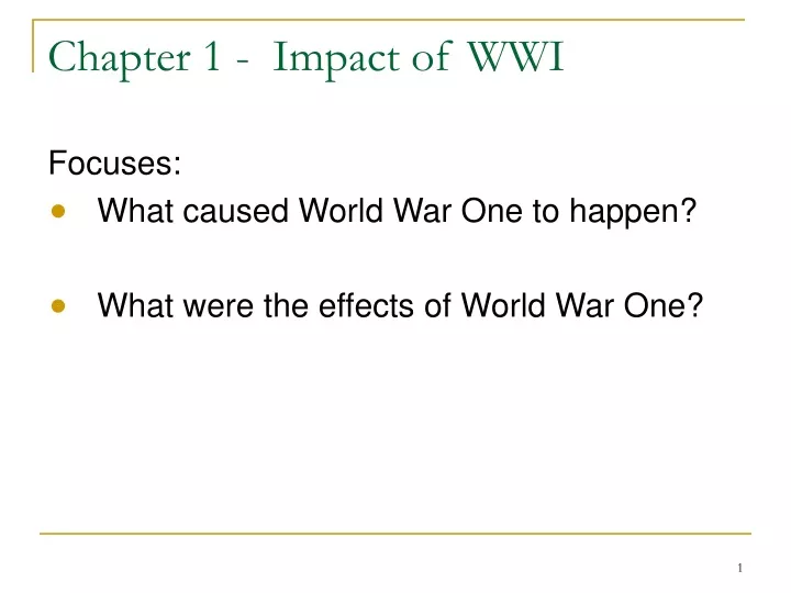 chapter 1 impact of wwi