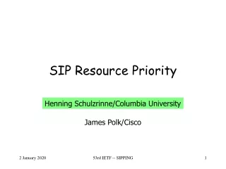 SIP Resource Priority