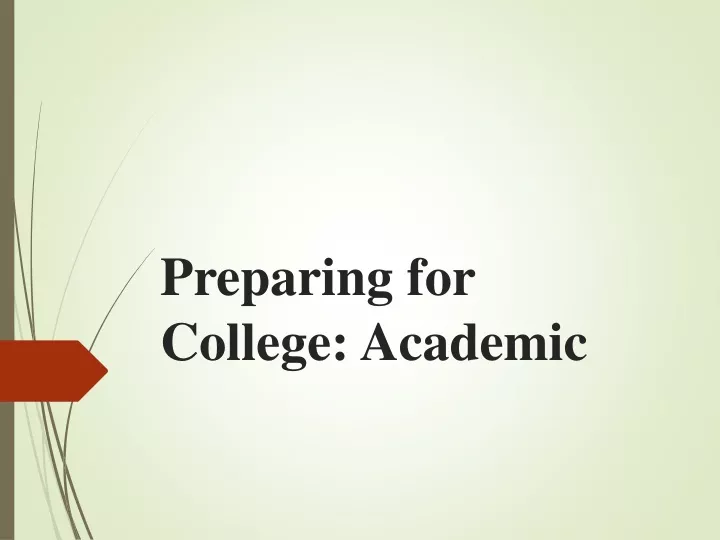 preparing for college academic