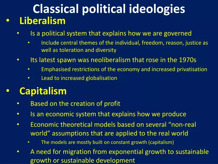 classical political ideologies