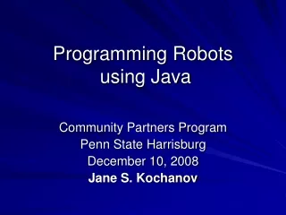 Programming Robots  using Java