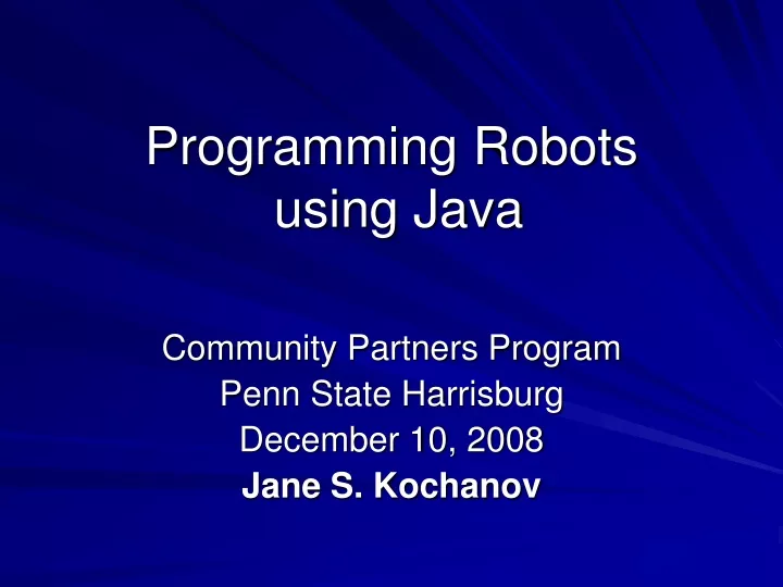 programming robots using java