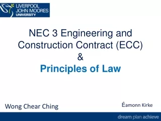 NEC 3 Engineering and Construction Contract (ECC) &amp;  Principles of Law
