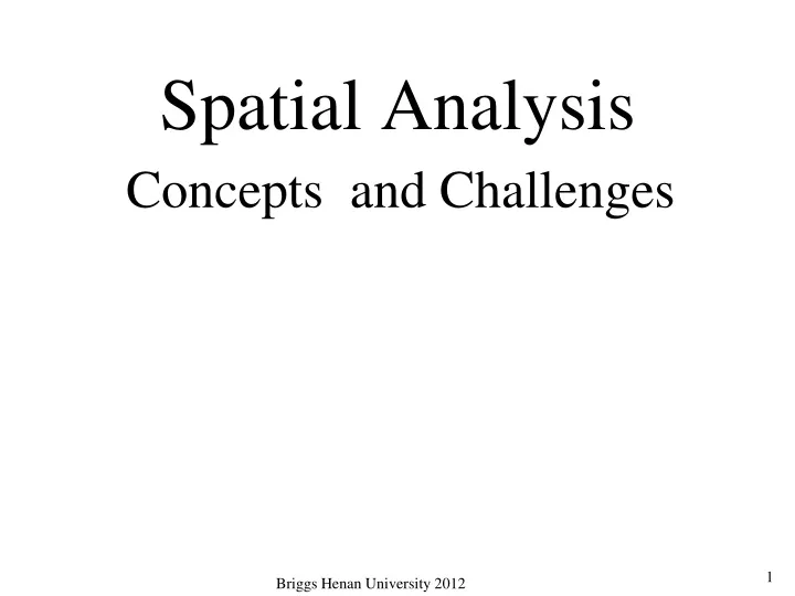 spatial analysis