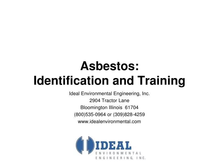 asbestos identification and training