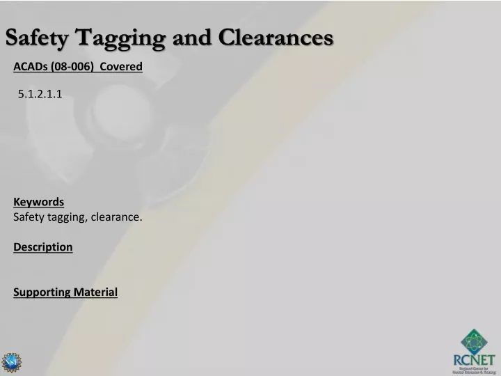 safety tagging and clearances
