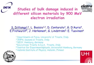 Studies of bulk damage induced in different silicon materials by 900 MeV electron irradiation
