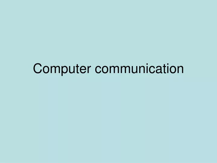 computer communication