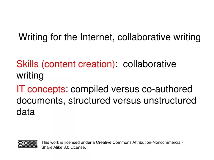 writing for the internet collaborative writing
